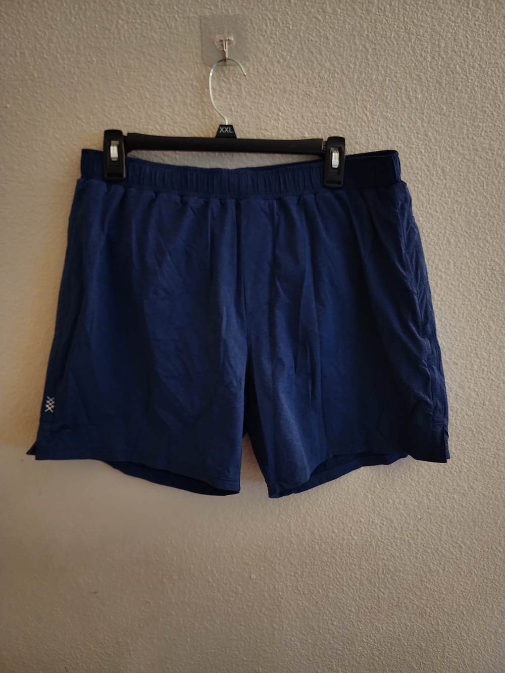 RHONE Men's Large Blue Heathered Athletic Running Shorts Waist Drawstring L
